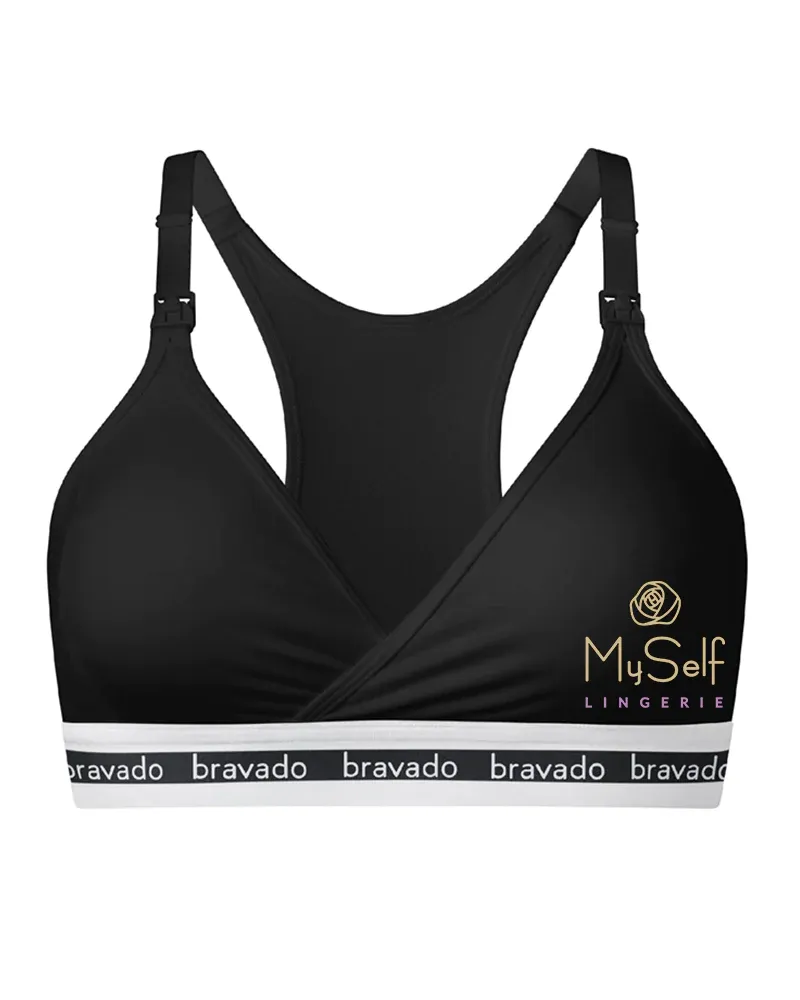 1014VBA Black Original Cotton Wire Free Nursing Bra (Cups B-D)