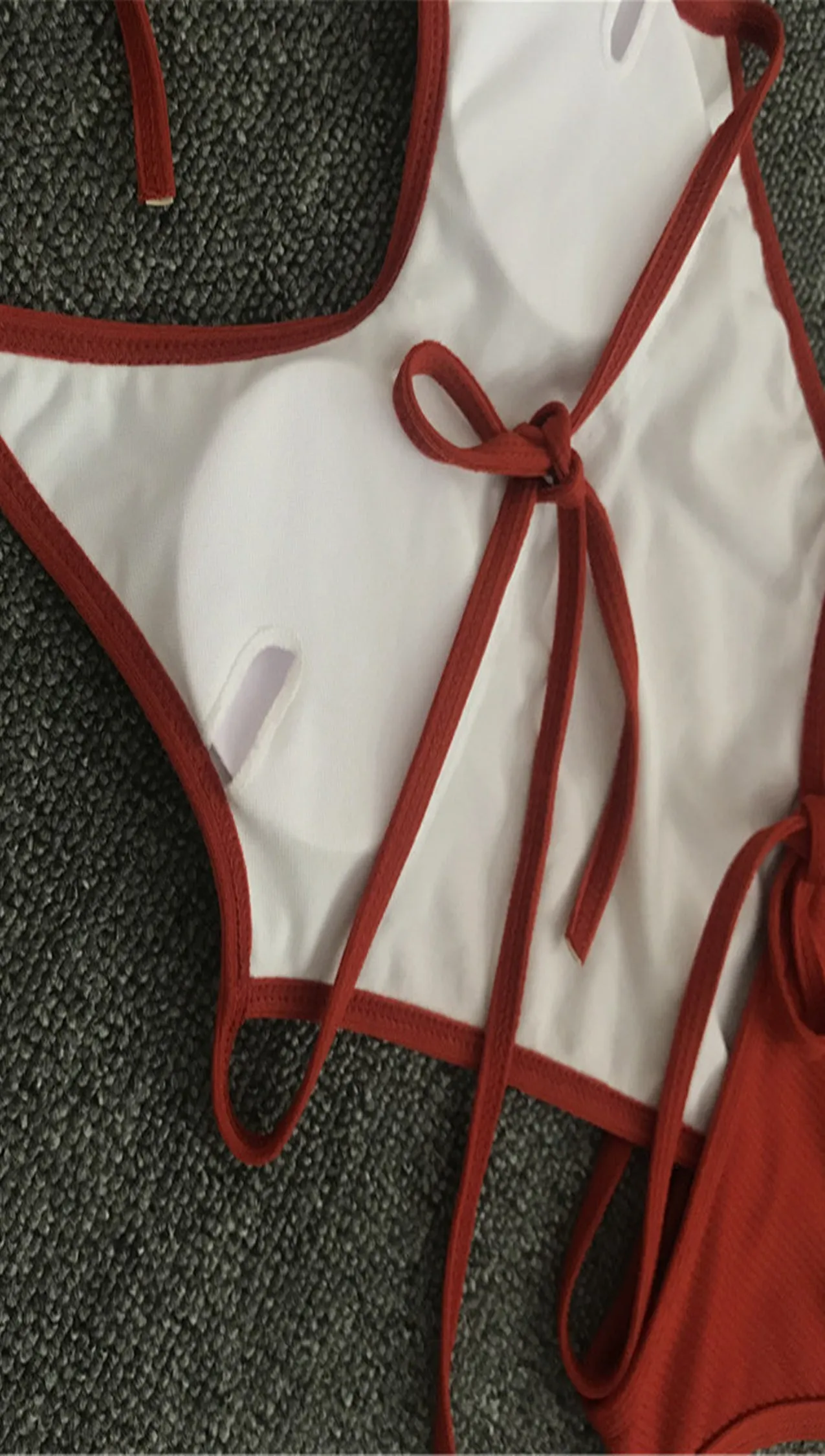 Arianna One Piece Strappy Lace Up Swim Rust