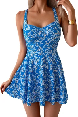 B2prity One Piece Swimdress Swimsuit for Women Tummy Control Wrap Swim Dress Modest Ruched Skirt Bathing Suit