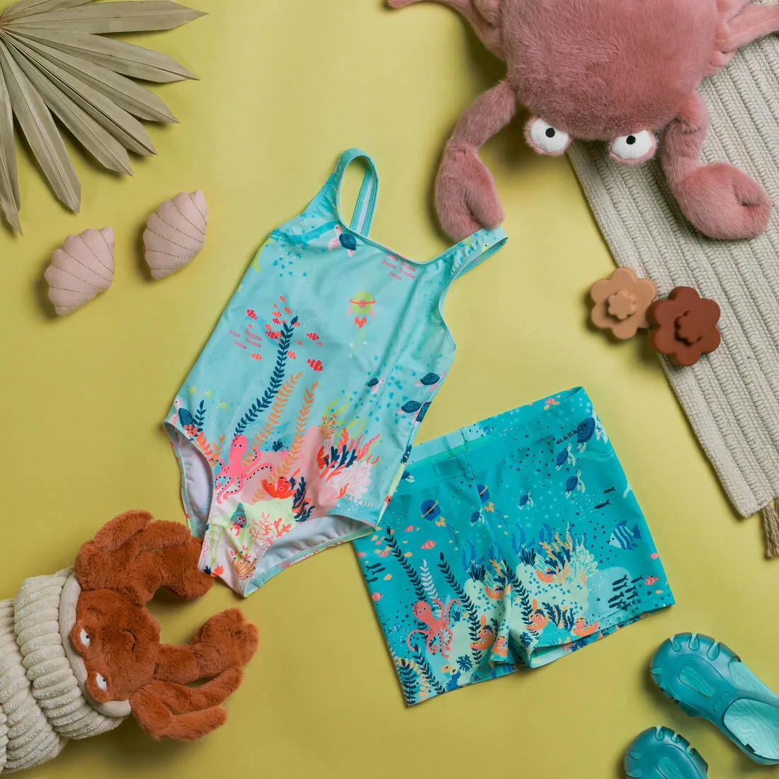 Baby / Kids’ Swim Shorts - Blue Crab Print