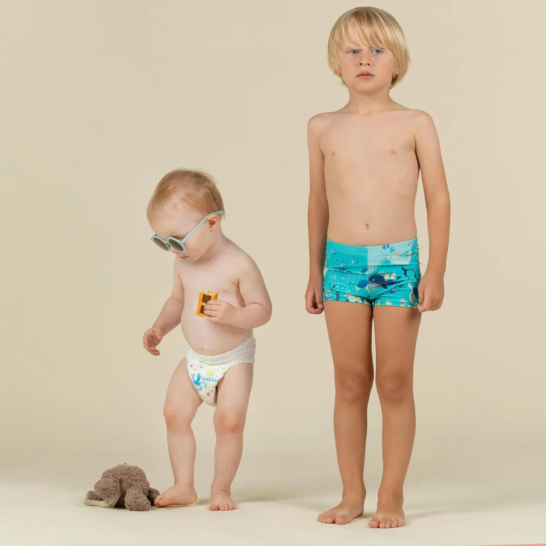 Baby / Kids’ Swim Shorts - Blue Crab Print