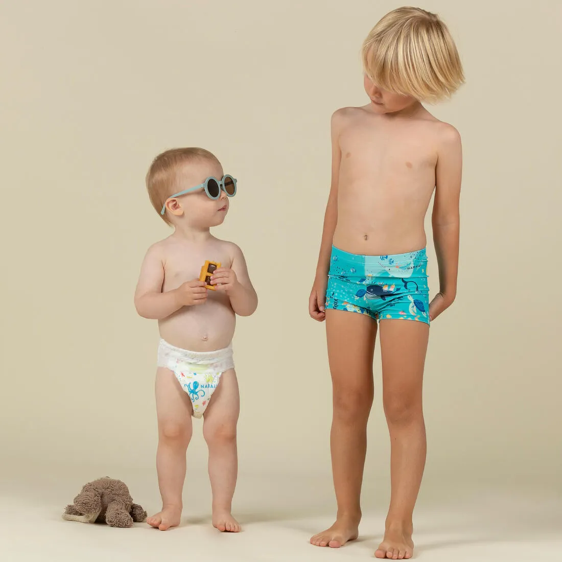 Baby / Kids’ Swim Shorts - Blue Crab Print