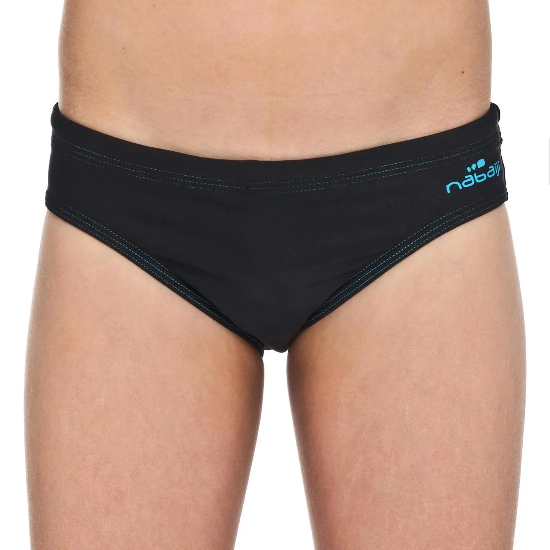 BOYS’ SWIMMING TRUNKS 100 BASIC - BLACK