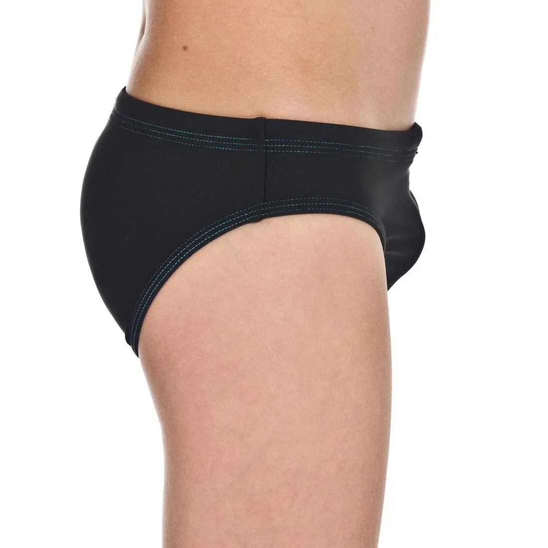 BOYS’ SWIMMING TRUNKS 100 BASIC - BLACK