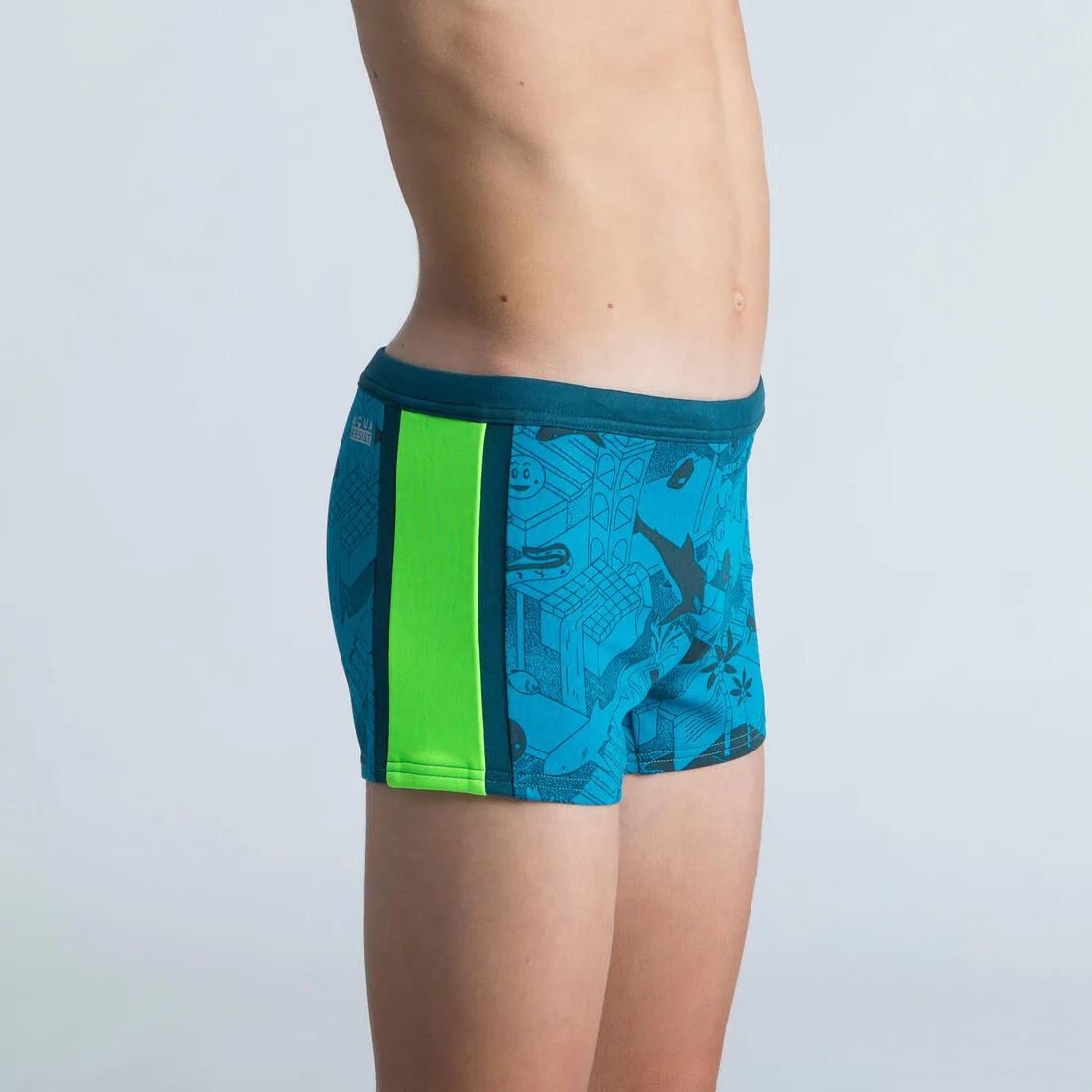 Boys’ Swimming Trunks Yokob Dark Blue / Neon