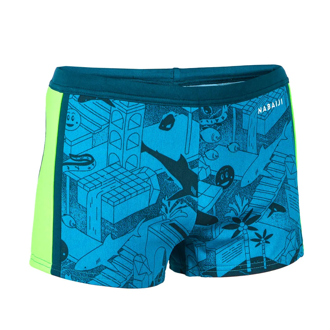 Boys’ Swimming Trunks Yokob Dark Blue / Neon