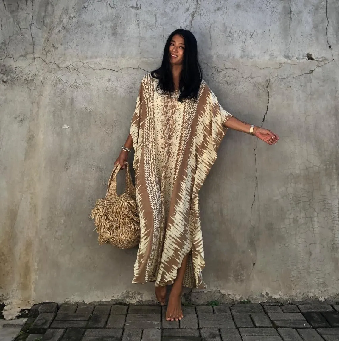 Bsubseach Kaftan Dresses for Women 2025 Plus Size Swimsuit Cover Up Tie Dye Caftan Maxi Dress Loungewear
