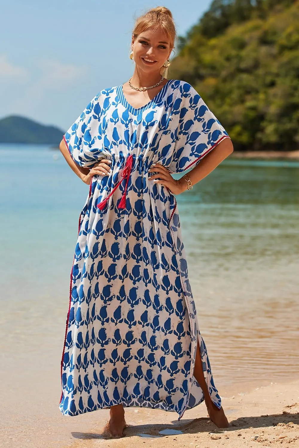 CHERRY CAT Beach Dress Swim Cover Up Summer Dress Swimwear Cover Ups