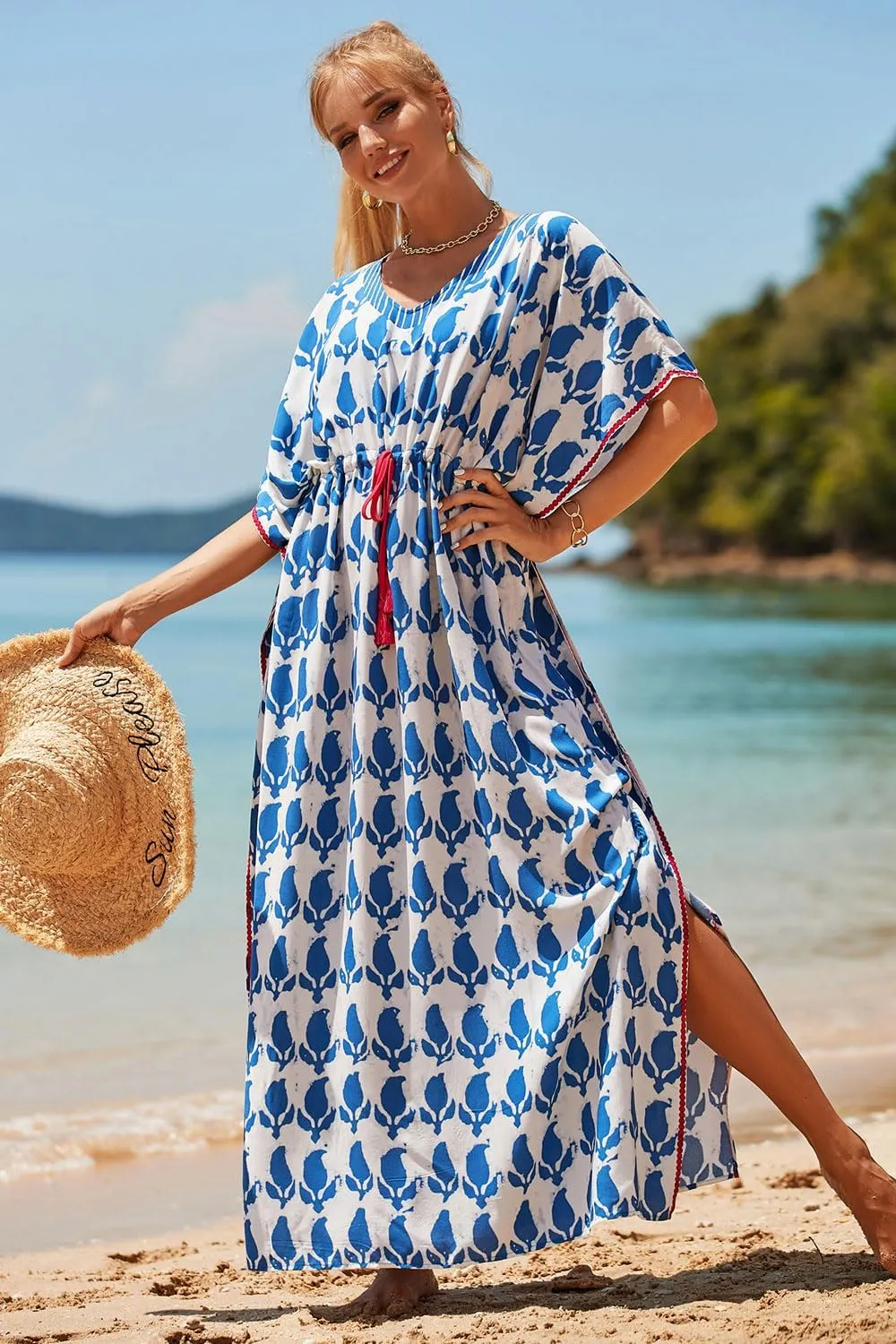 CHERRY CAT Beach Dress Swim Cover Up Summer Dress Swimwear Cover Ups