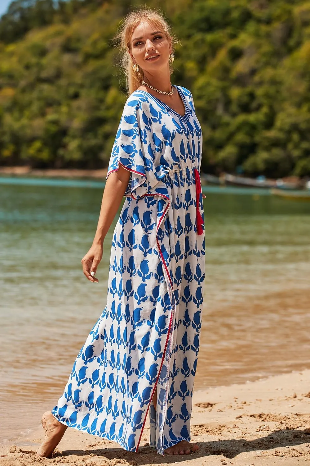 CHERRY CAT Beach Dress Swim Cover Up Summer Dress Swimwear Cover Ups