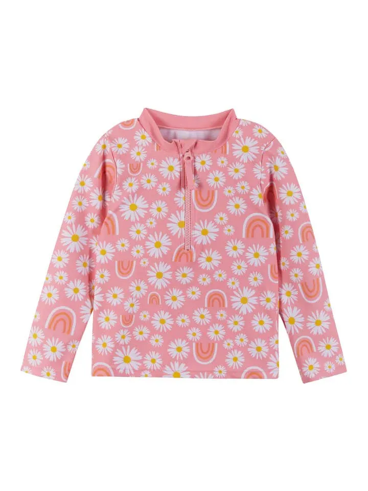 Daisy & Rainbows Print Rashguard Set