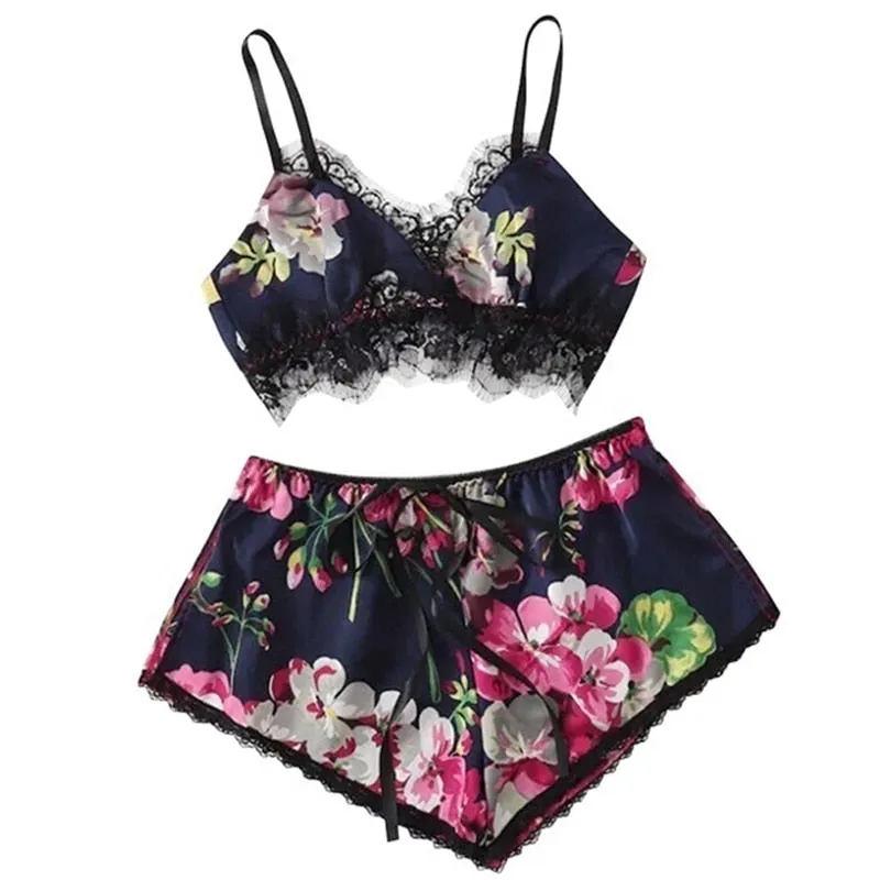 Designer Sexy Lace Sleeveless Sling Pajamas Set
