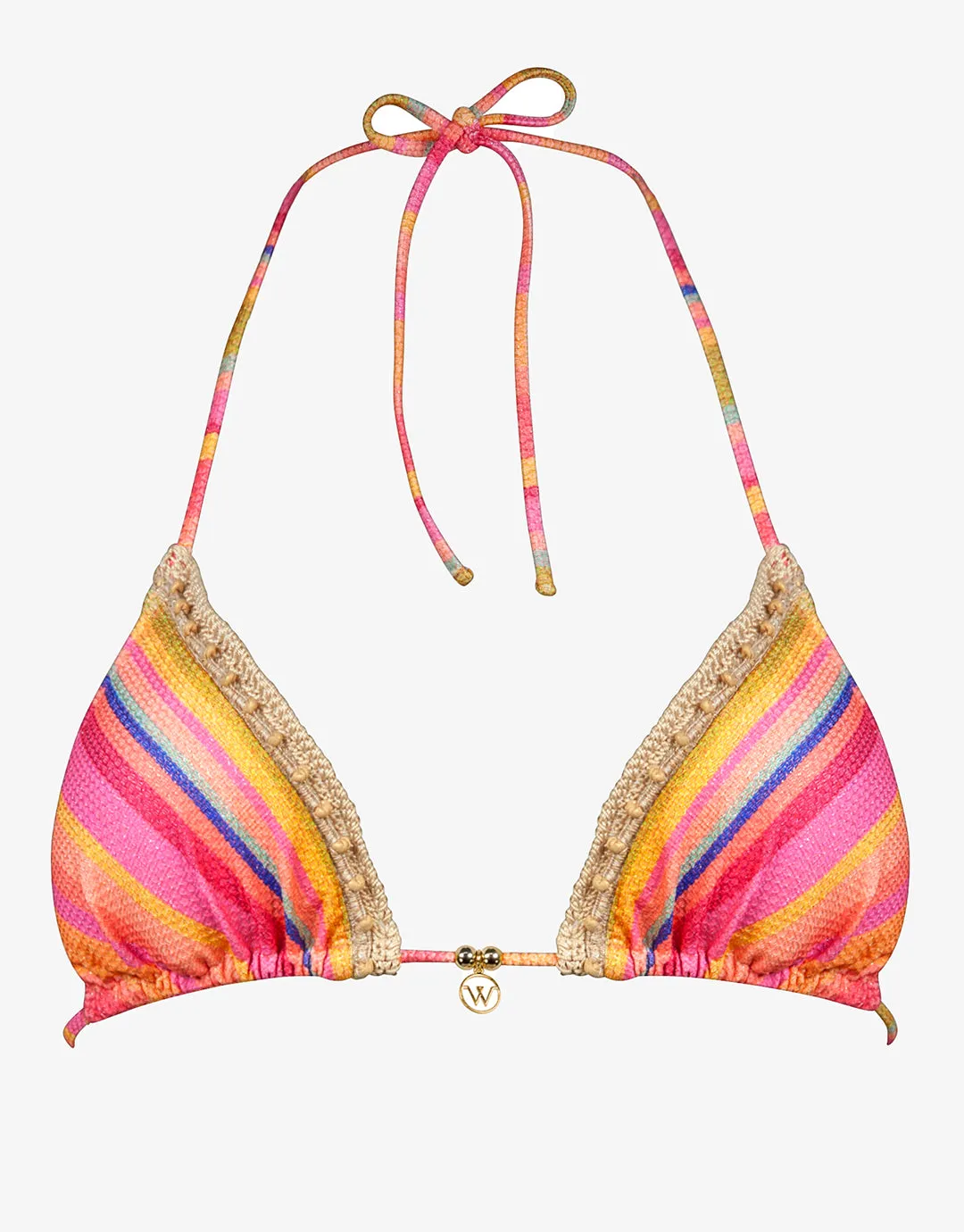 Dopamine Stripe Triangle Bikini Top - Dopamine Brights