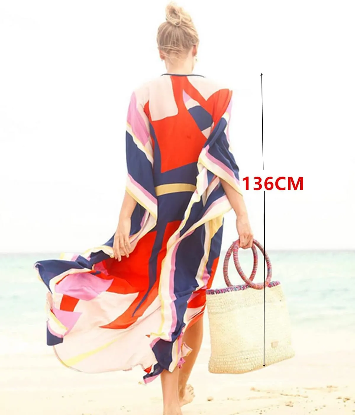 Dresses for Women Loose Kimono Cardigans Floral Kaftans Cover up Caftan Blouses Beach Swimsuit