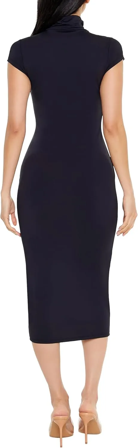 Forever 21 Women's Turtleneck Bodycon Contour Midi Dress