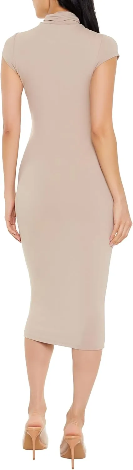 Forever 21 Women's Turtleneck Bodycon Contour Midi Dress