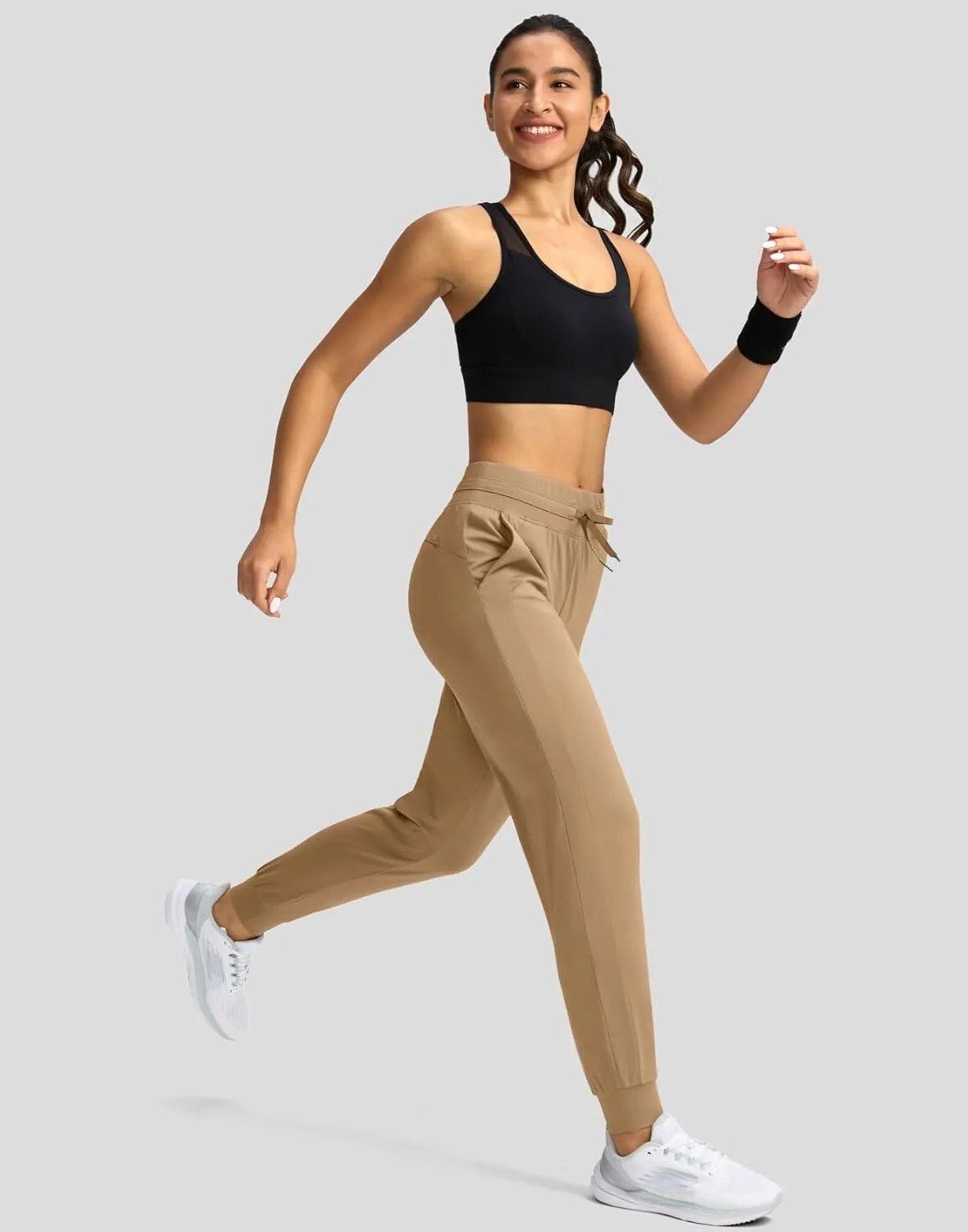 G Gradual Women's Joggers Pants with Zipper Pockets High Waisted Athletic Tapered Sweatpants for Women Workout Lounge