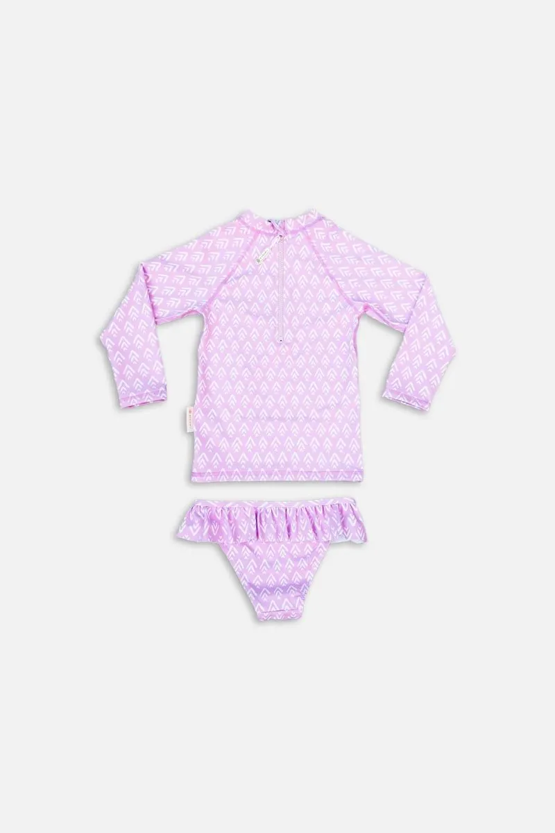 Girl swimsuit 2 piece - Geo Purple