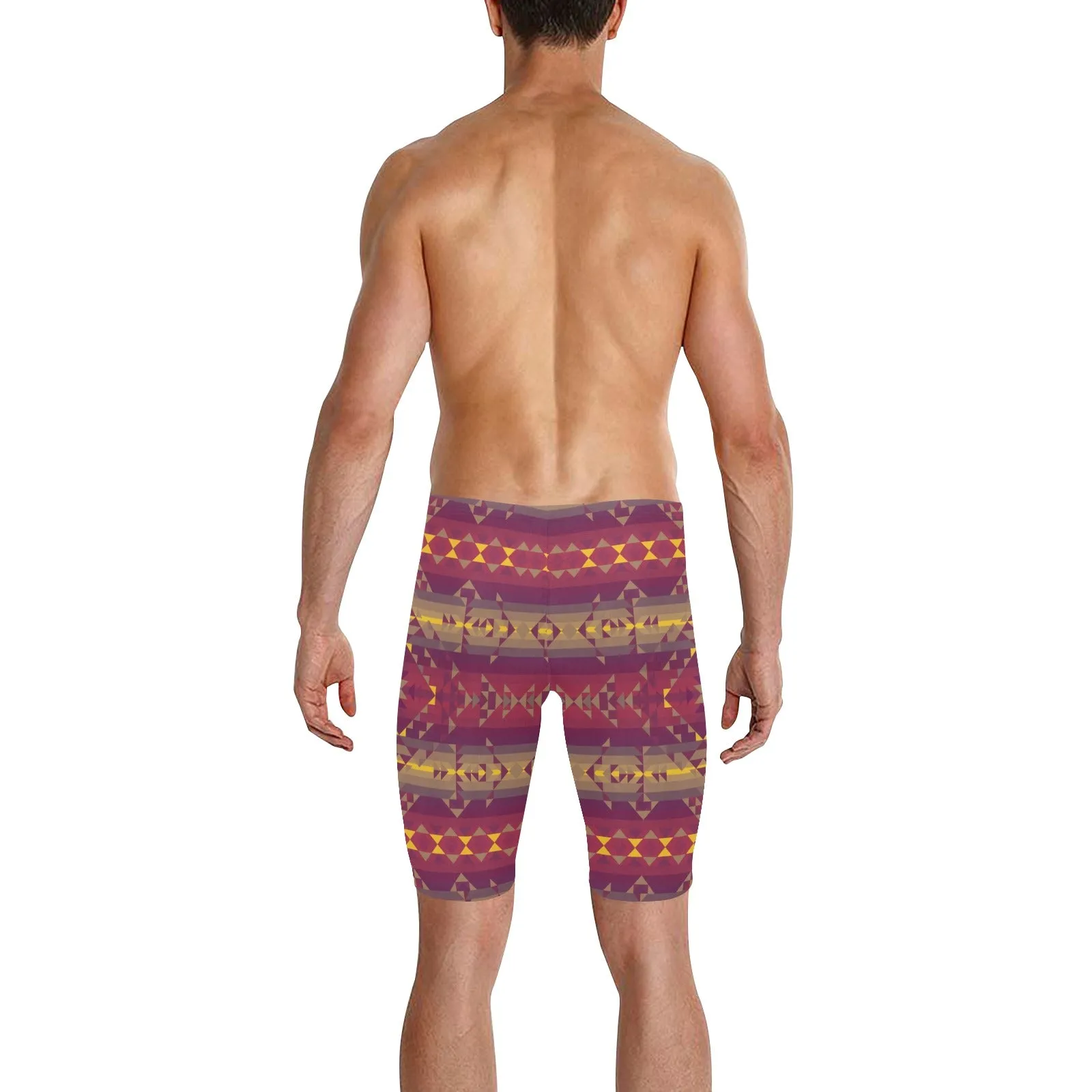 Gold Wool Men's Knee Length Swimming Trunks