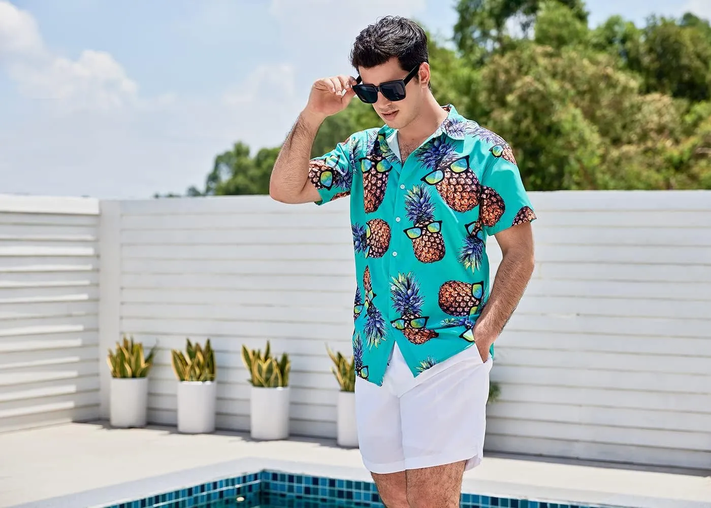 Goodstoworld Men's Novelty Hawaiian Button Down Shirts