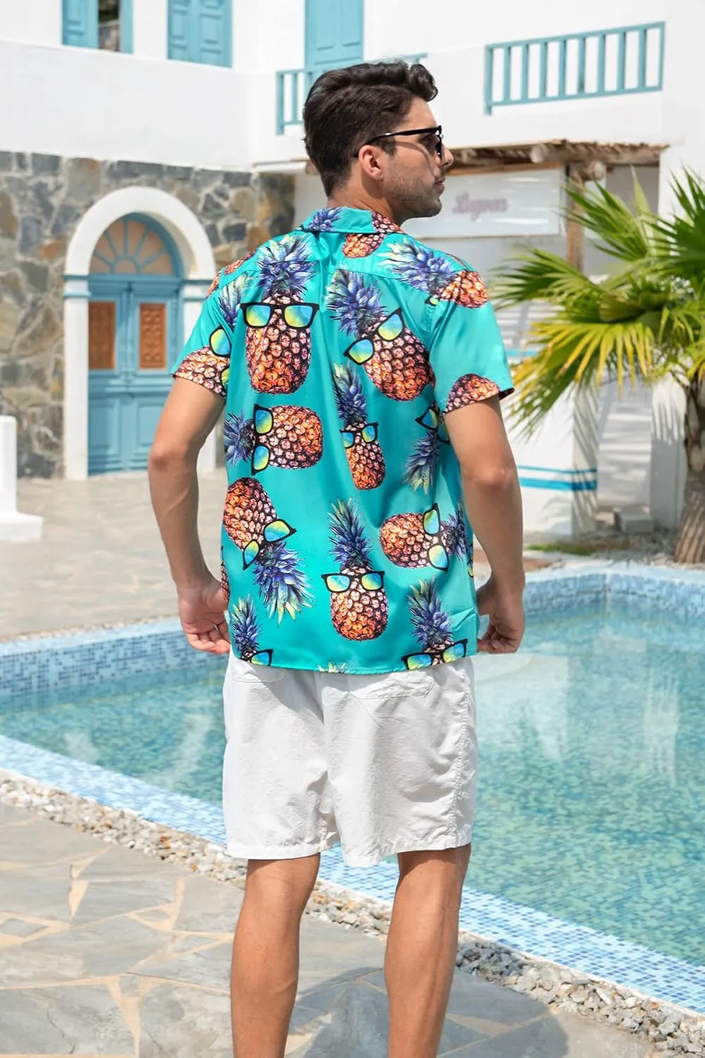 Goodstoworld Men's Novelty Hawaiian Button Down Shirts