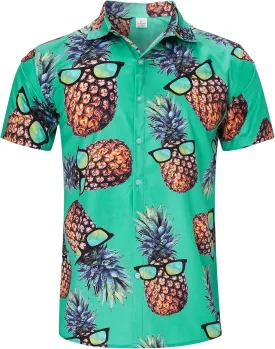 Goodstoworld Men's Novelty Hawaiian Button Down Shirts