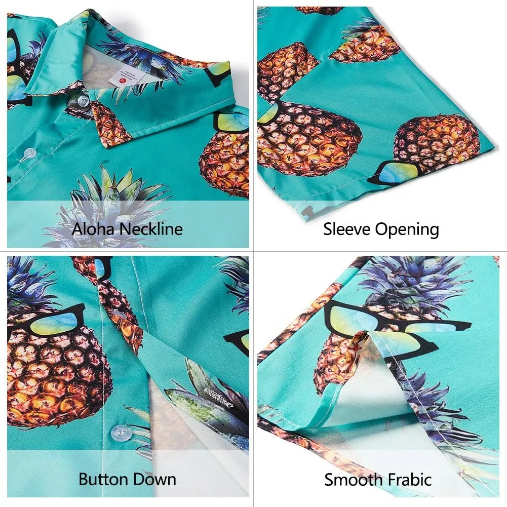 Goodstoworld Men's Novelty Hawaiian Button Down Shirts