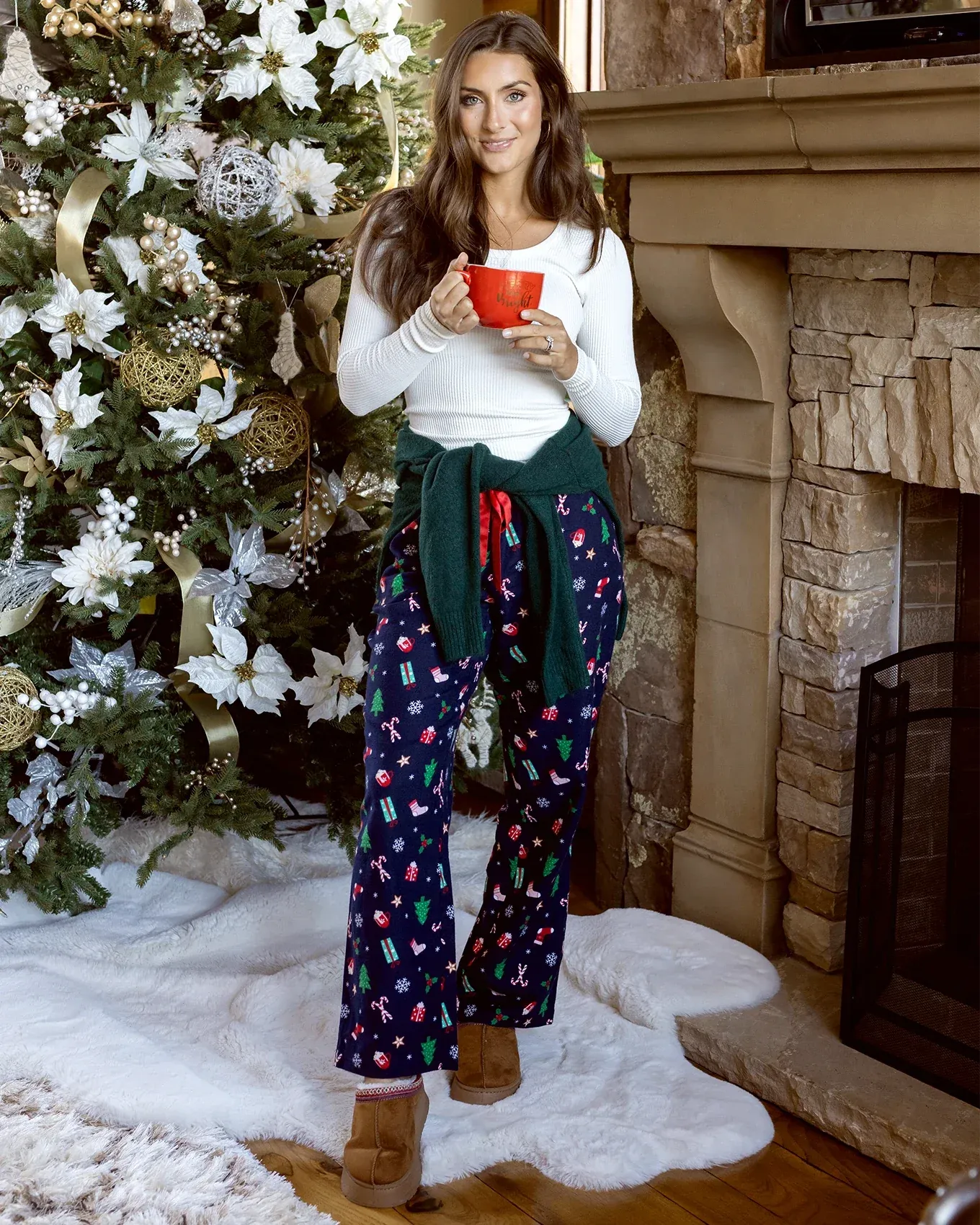 Grace & Lace | Flannel Christmas Pajama Pants | Navy