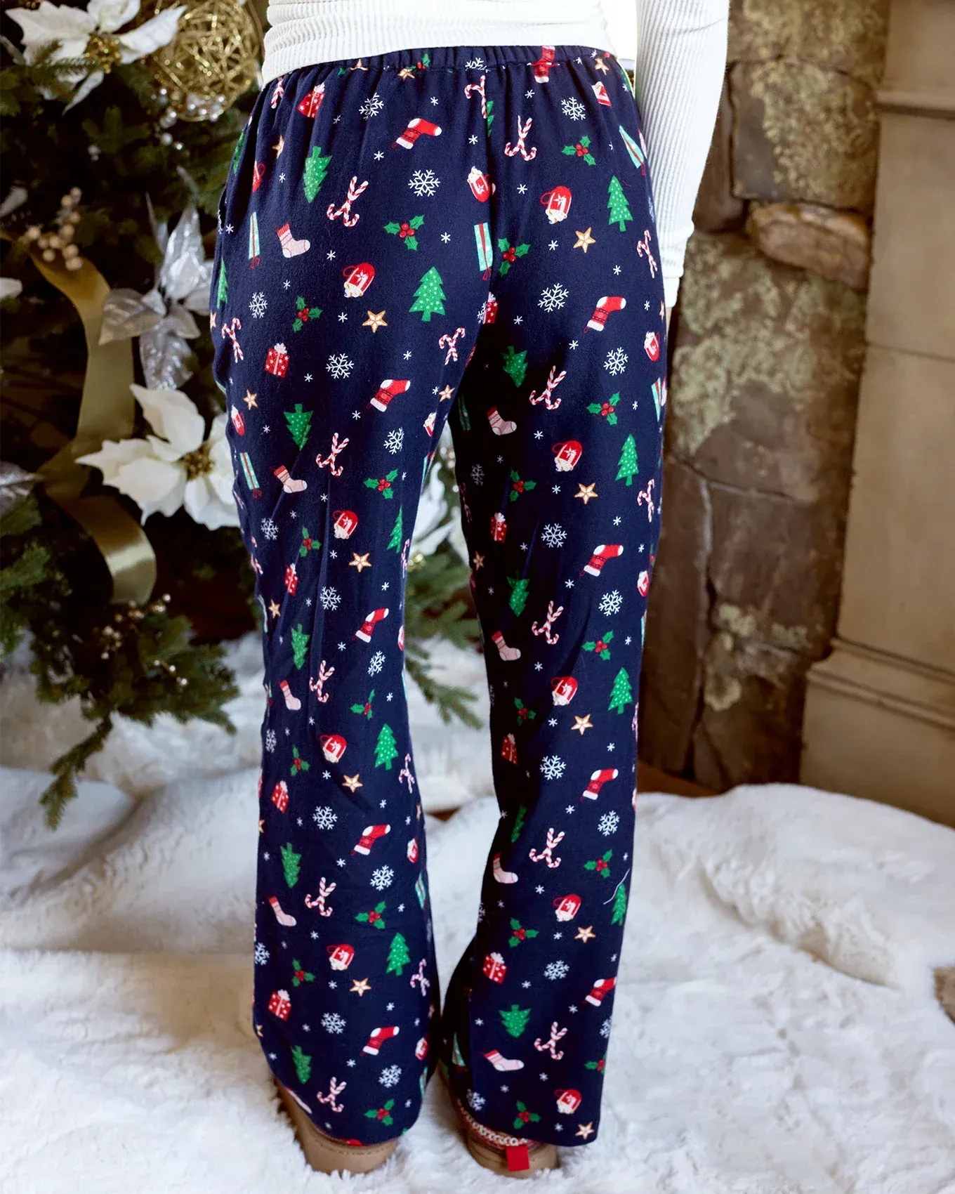 Grace & Lace | Flannel Christmas Pajama Pants | Navy