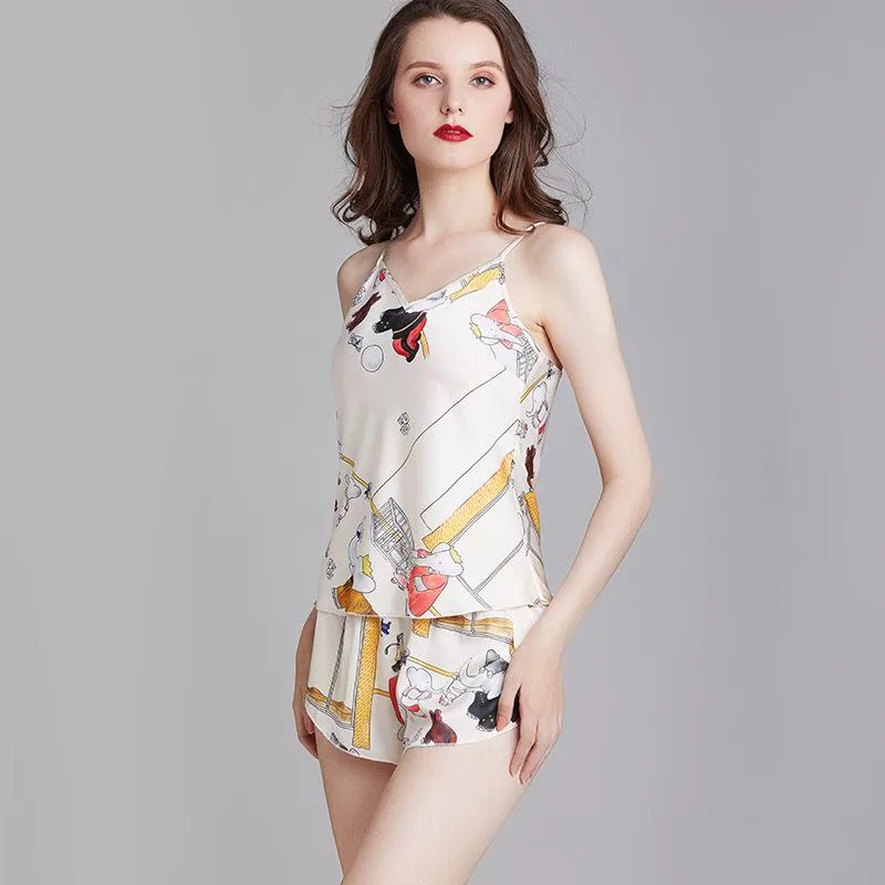 Ice pajamas Summer sexy underwear thin cute elephant sling shorts suit