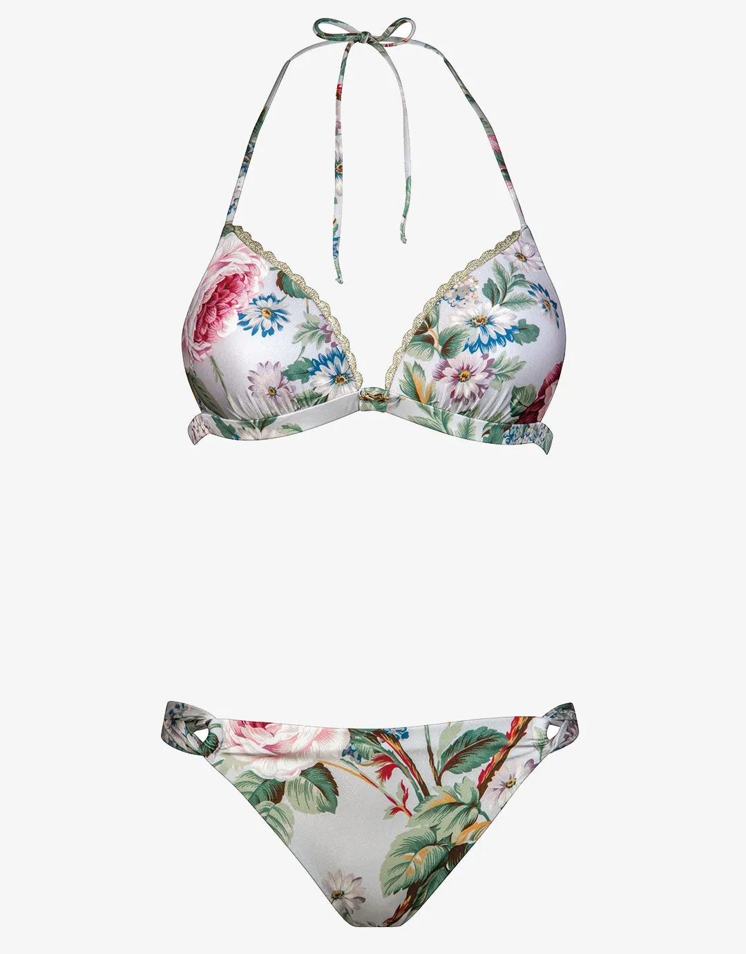 Liaison Triangle Bikini Set - Silver Rose