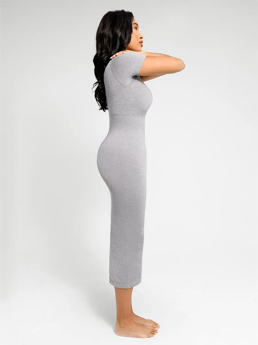 Low-cut Back Body Shaper with Built-in Removable Buttocks and Crotch Pads