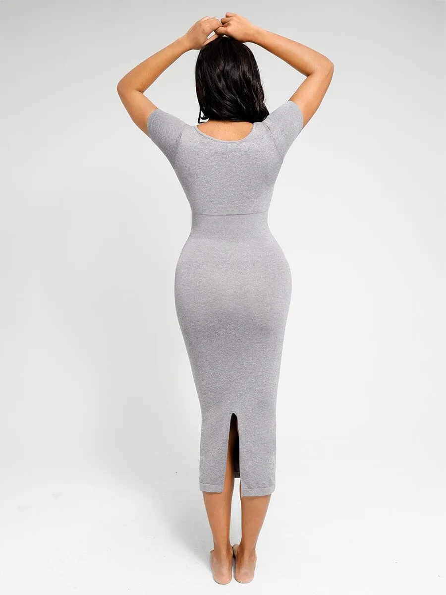Low-cut Back Body Shaper with Built-in Removable Buttocks and Crotch Pads