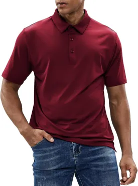 MIER Men's Golf Polo Shirt Short Sleeve Sun Protection Outdoor Sport Shirts Quick Dry