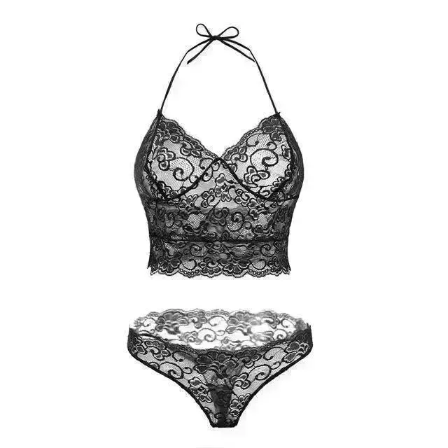 New erotic lingerie Charming perspective pajamas set Sling lace lingerie