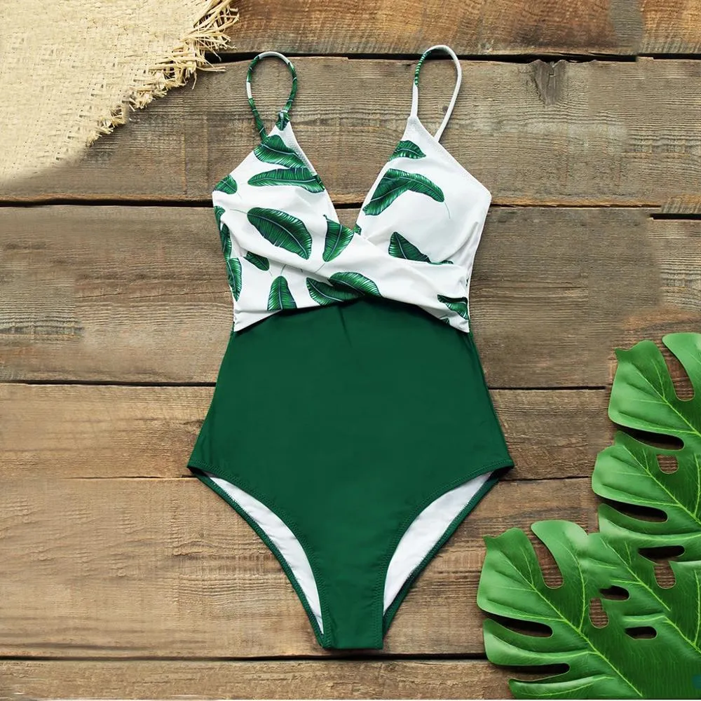 One Piece Womens High Waist Swimsuit Retro Tank Style Cross Bodice
