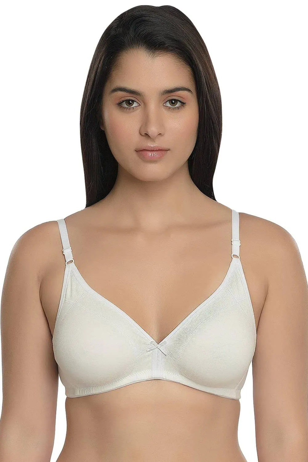 Organic Cotton Antimicrobial Seamless Triangular Bra with Supportive Stitch (Pack of 2)-ISB099-Black_M.White-