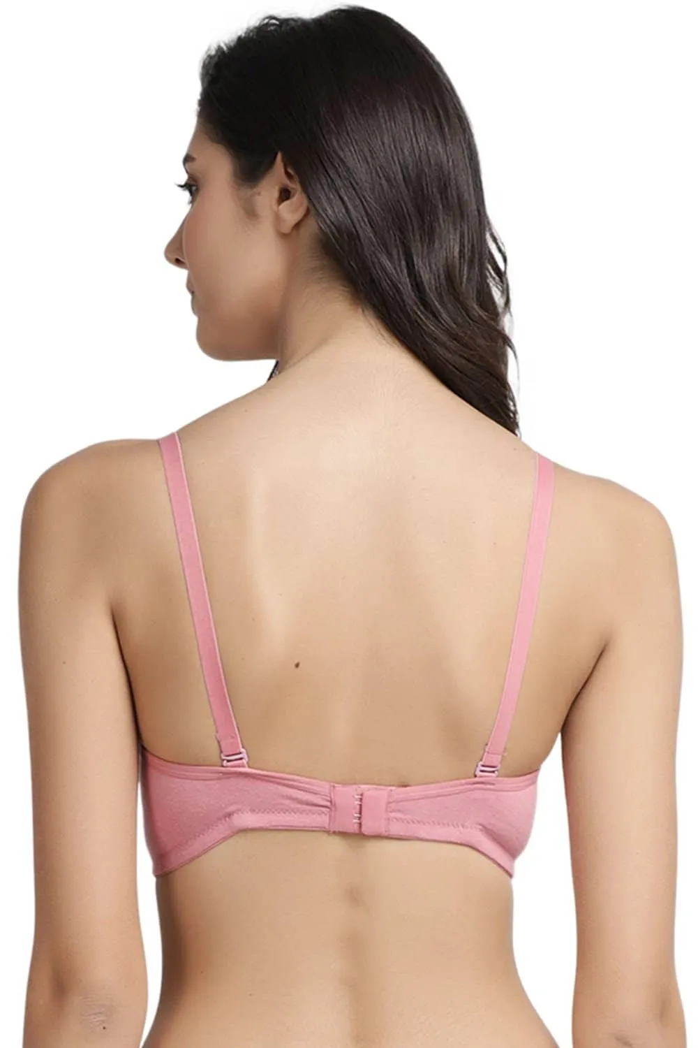 Organic Cotton  Antimicrobial Wire-free Padded Bra (Pack of 2)-ISB068-Mauve_Coral Pink-