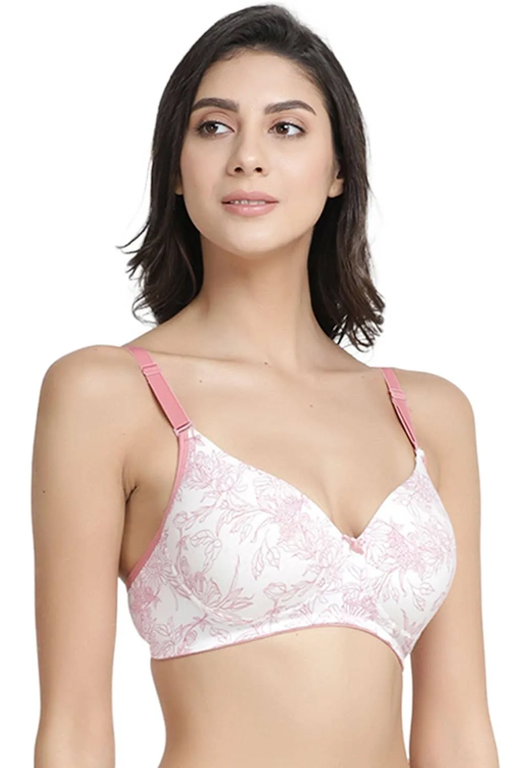 Organic Cotton  Antimicrobial Wire-free Padded Bra (Pack of 2)-ISB068-Mauve_Coral Pink-