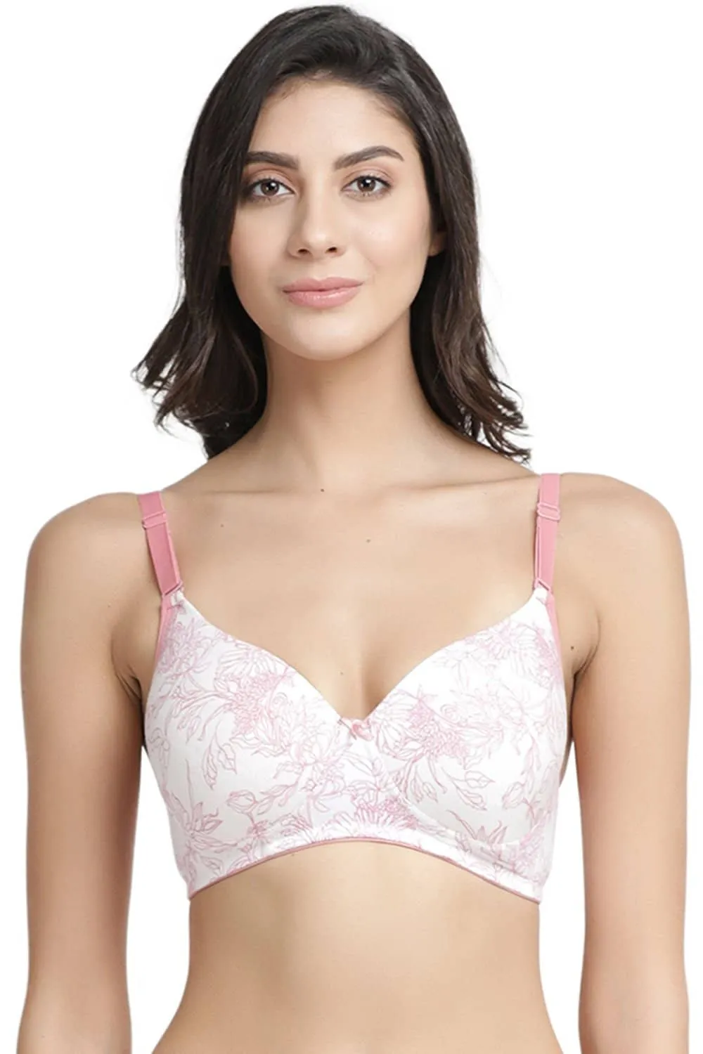 Organic Cotton  Antimicrobial Wire-free Padded Bra (Pack of 2)-ISB068-Mauve_Coral Pink-
