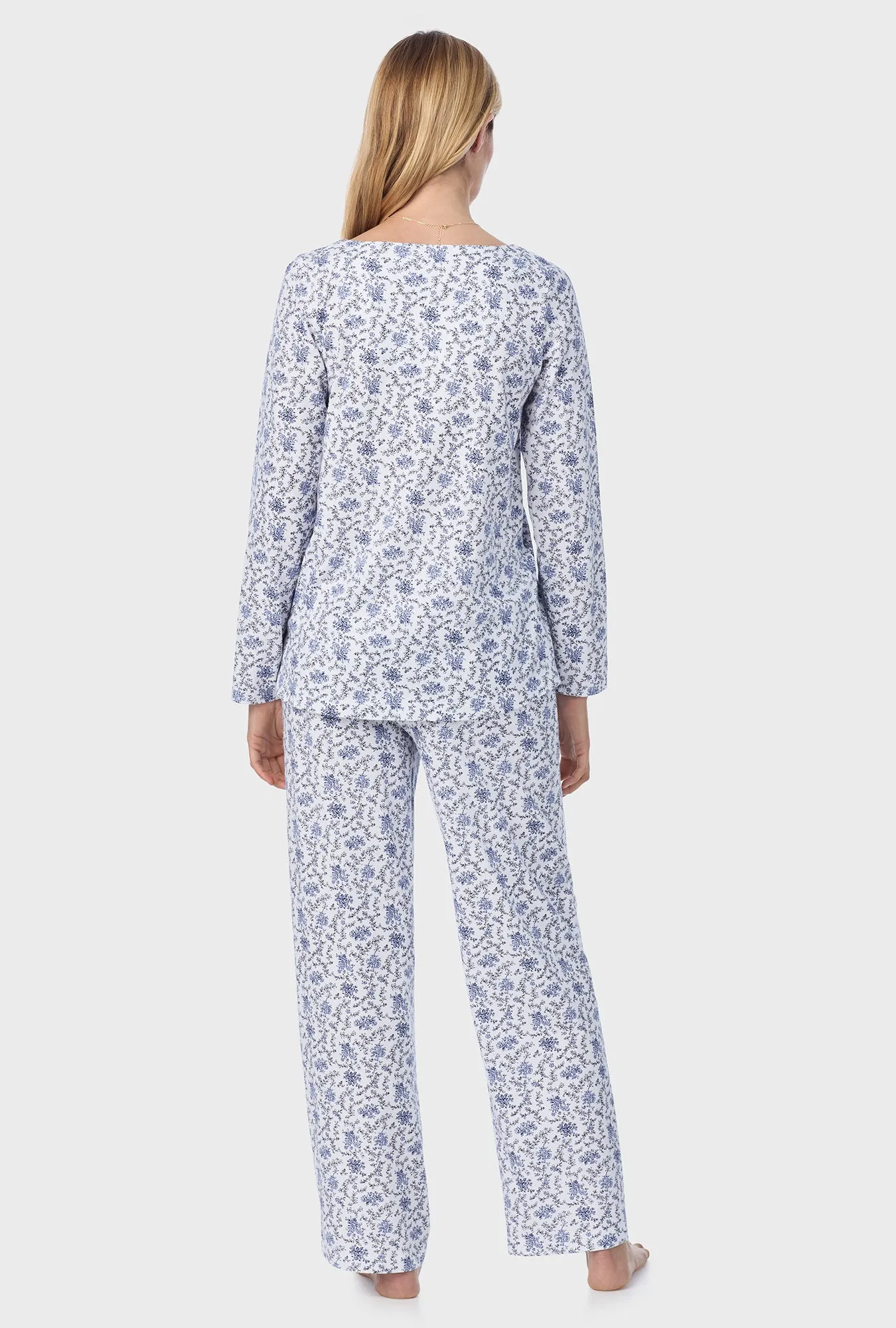 Petite Floral Cotton Long Pajama Set