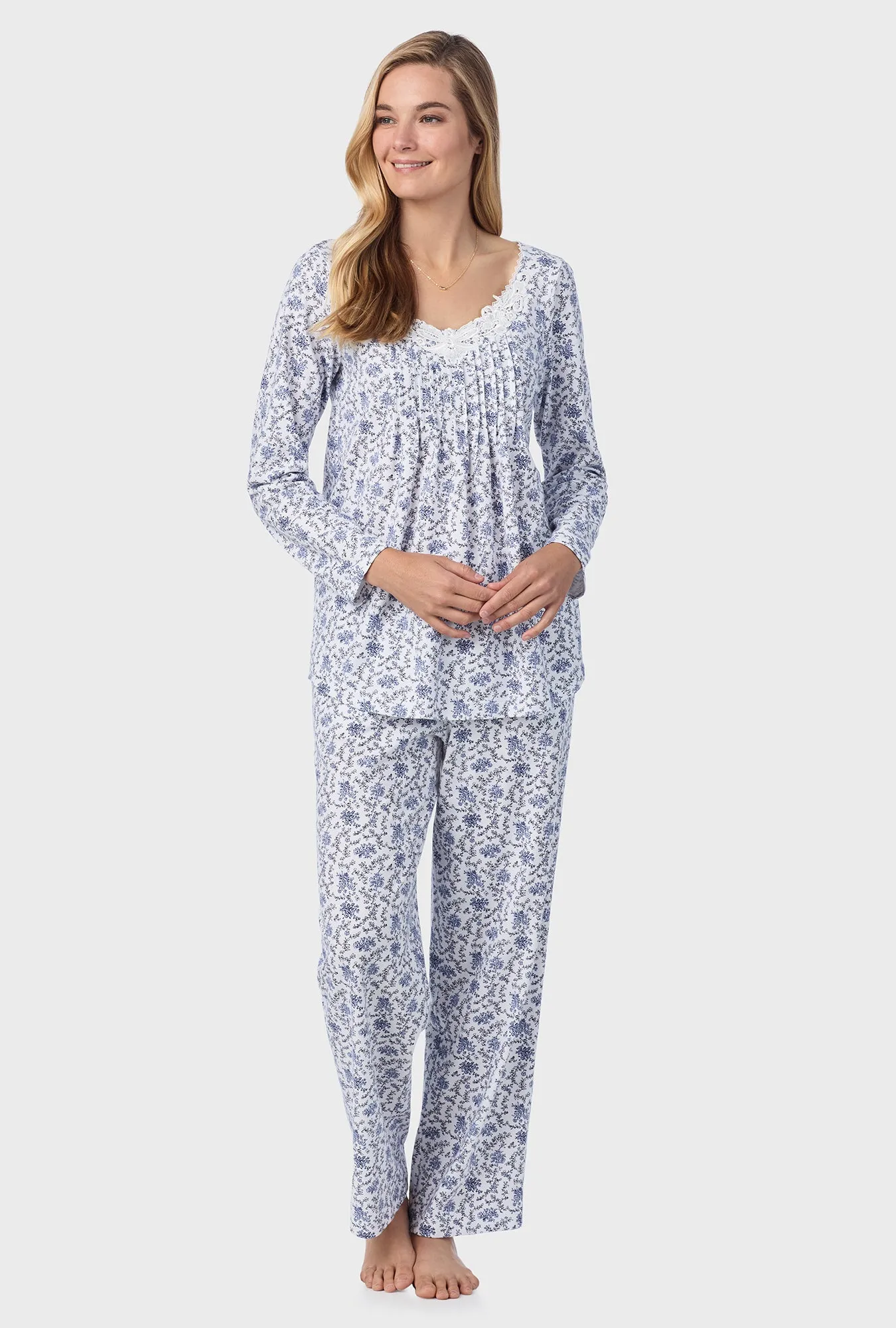 Petite Floral Cotton Long Pajama Set
