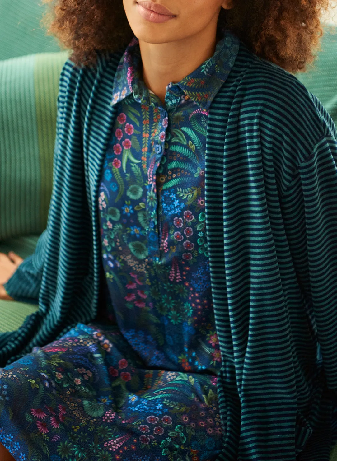 Querida Dark Blue Daaltje Long Sleeve Nightdress