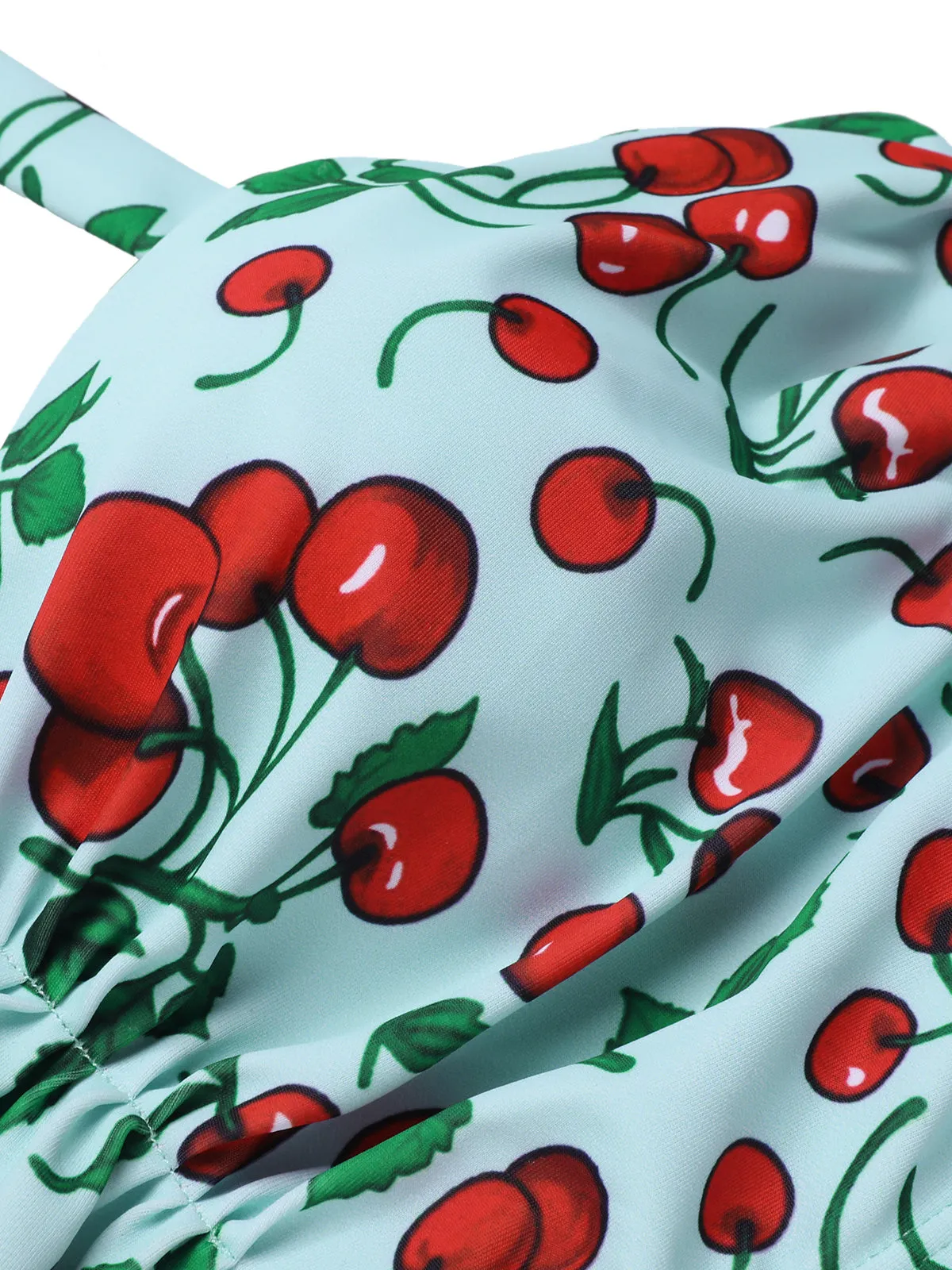 Retro 1950s Cherry Summer Halter Swimsuit