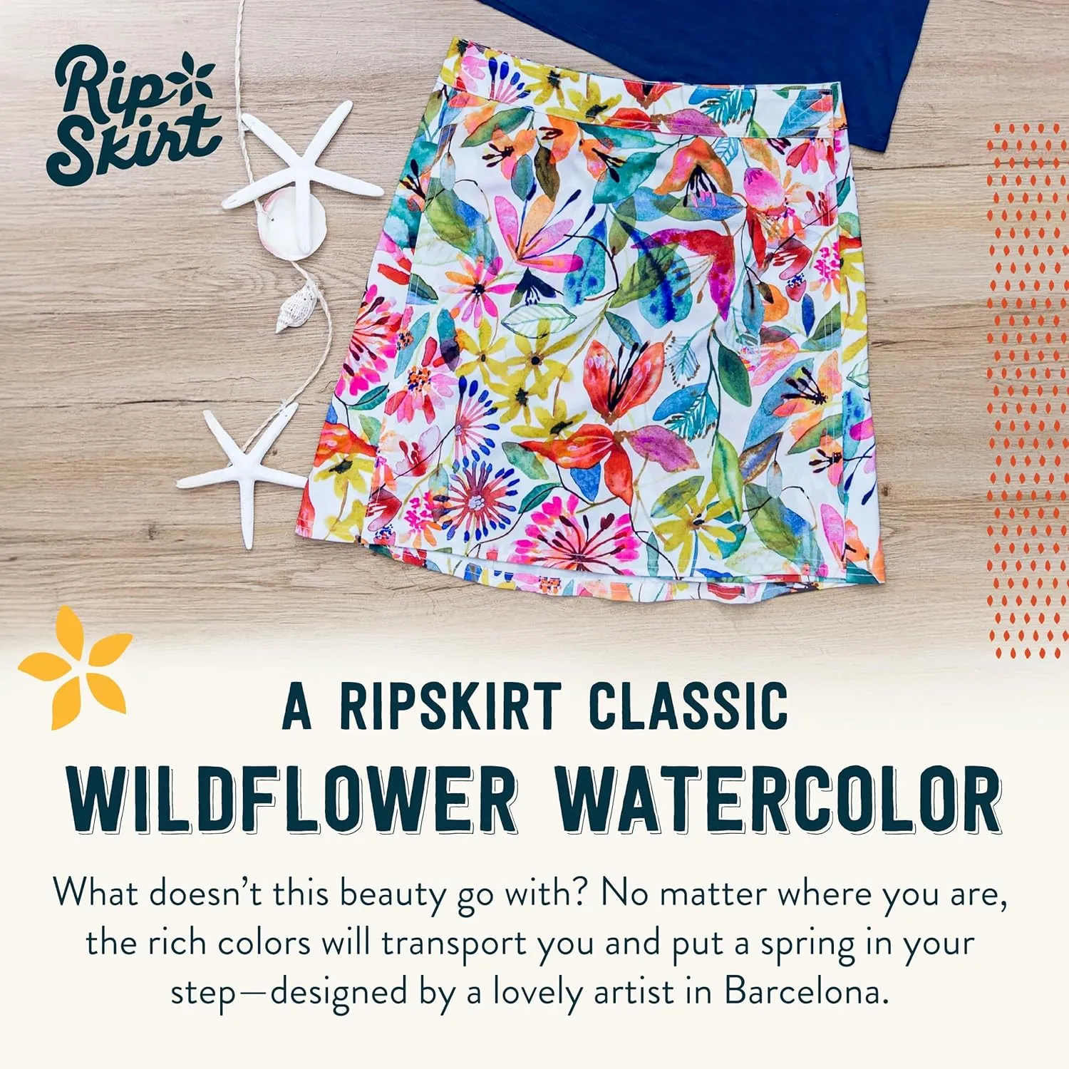 RipSkirt Hawaii Length 2 - Wrap Skirt for Women - Quick Dry Swim Cover-Up for Beach, Travel with Pocket