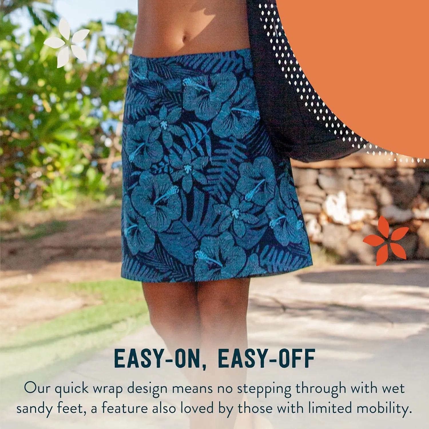 RipSkirt Hawaii Length 2 - Wrap Skirt for Women - Quick Dry Swim Cover-Up for Beach, Travel with Pocket