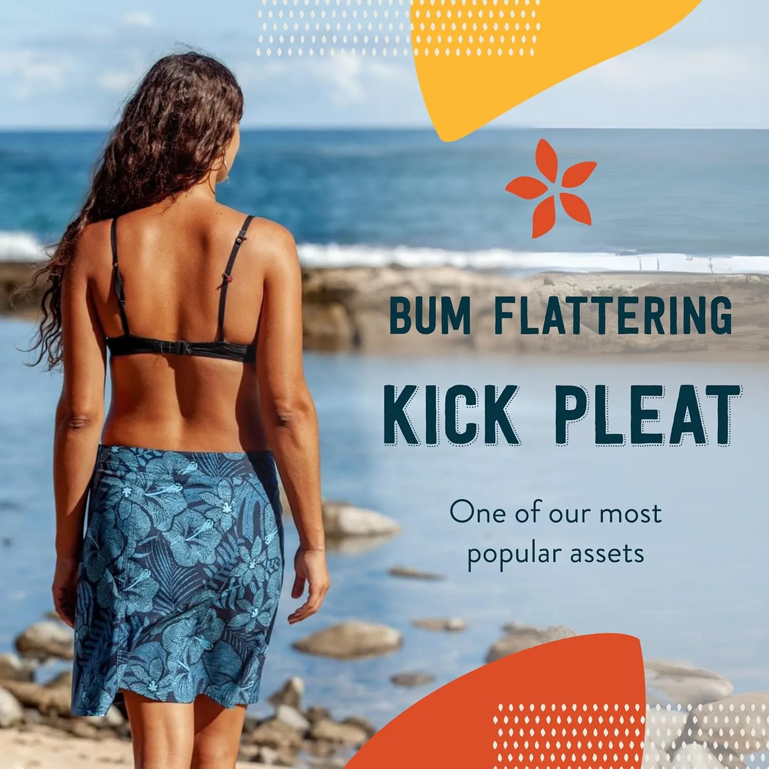 RipSkirt Hawaii Length 2 - Wrap Skirt for Women - Quick Dry Swim Cover-Up for Beach, Travel with Pocket