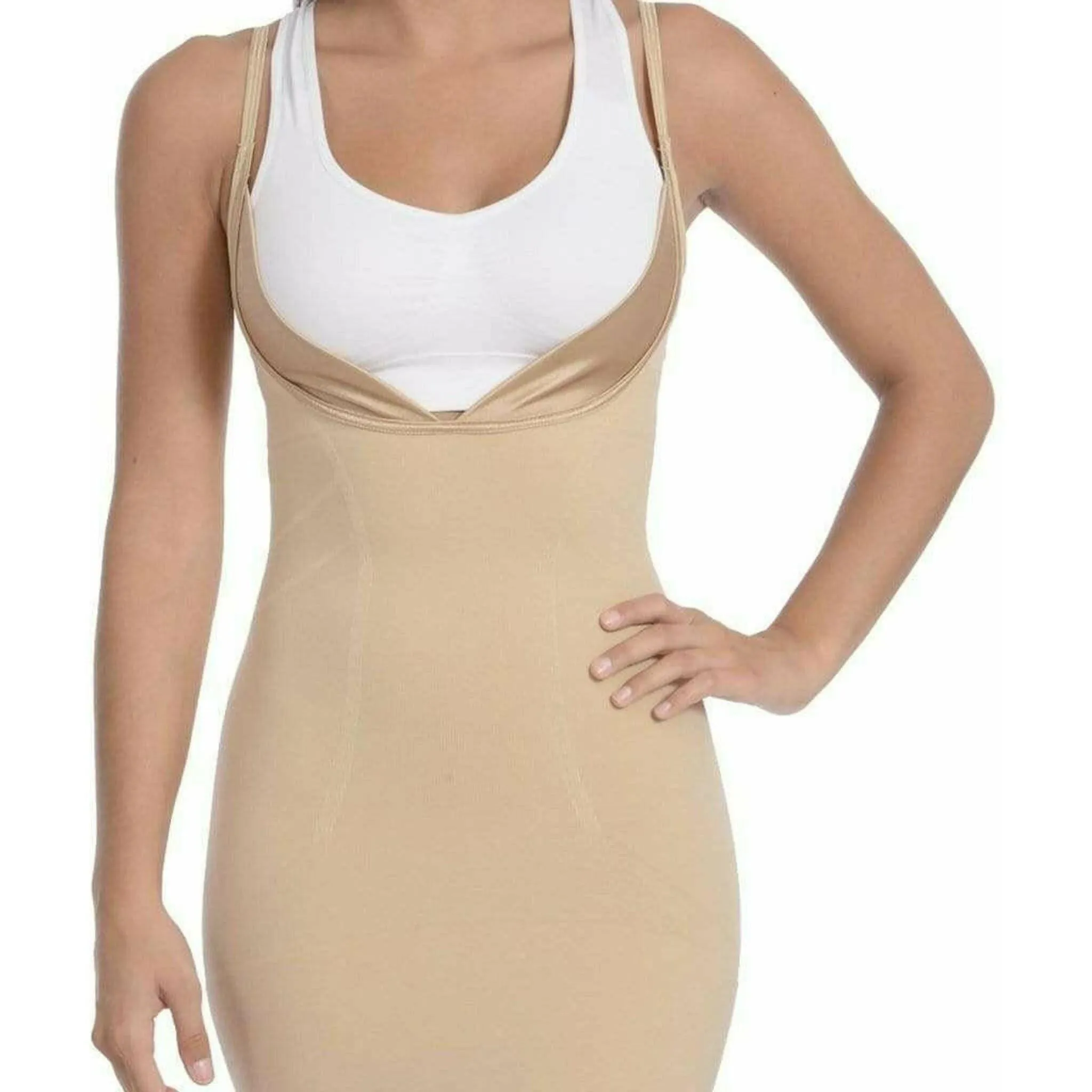 Seamless "Wear Your Own Bra" Full Body Slip Shaper in Nude