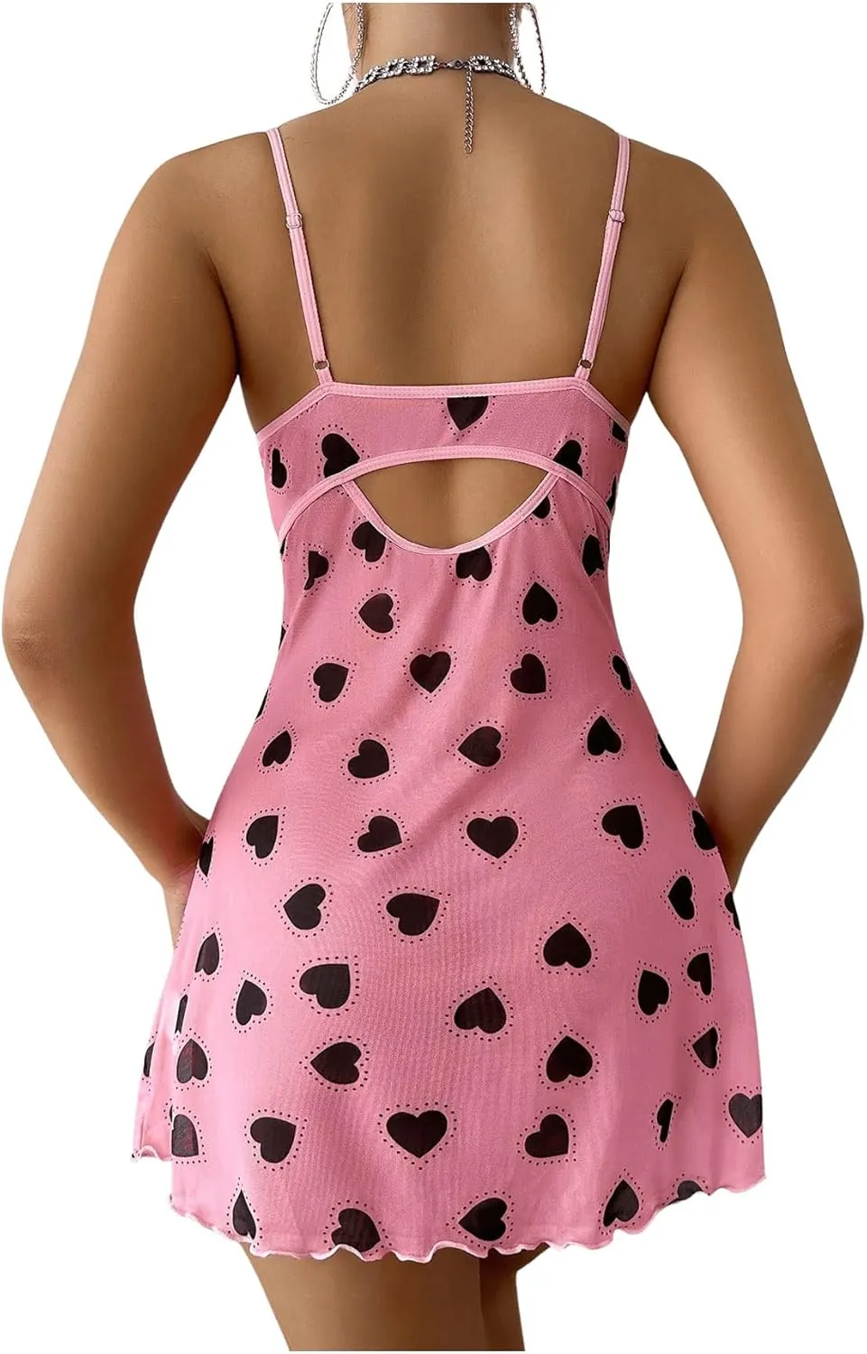 SHENHE Women's Sexy Lace Babydoll Nightgown Mesh Slip Dress Side Slit Bow Chemise