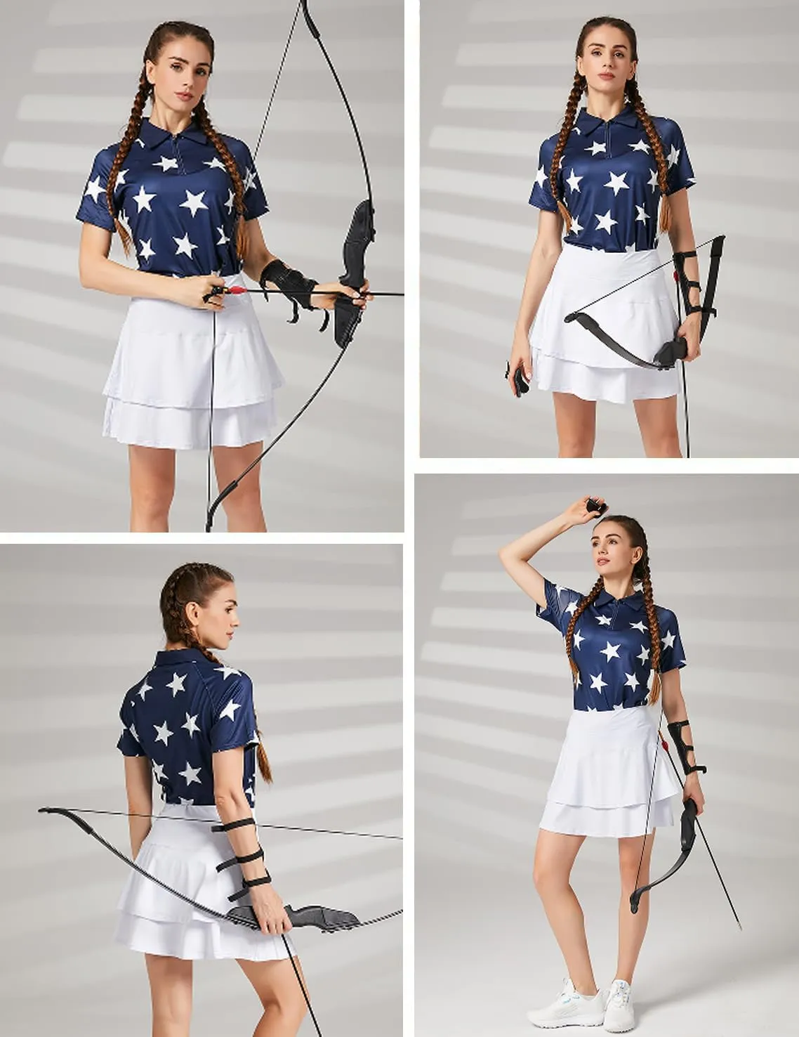 Soneven Women's Short Sleeve Golf Shirt Moisture Wicking Athletic Golf Polo Shirts Tennis Shirts